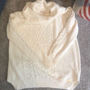 MK white/cream turtle neck cable knit sweater